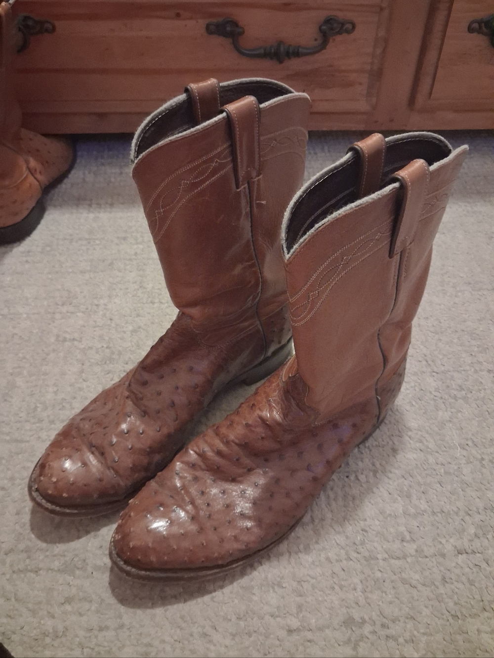 JUSTIN OSTRICH RODEO BOOTS